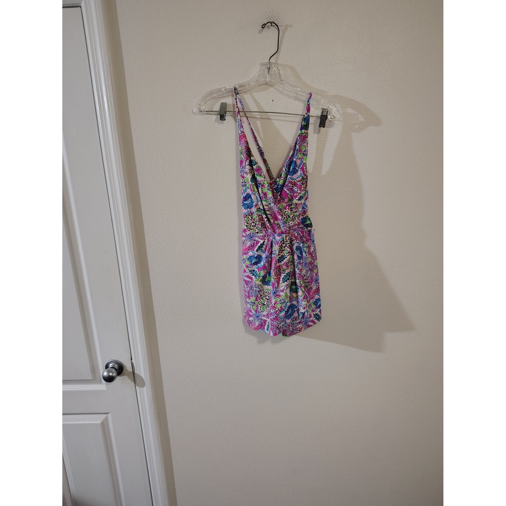 Stella Parker Collection Pink Tropical Paisley Floral Swim Dress One Piece L